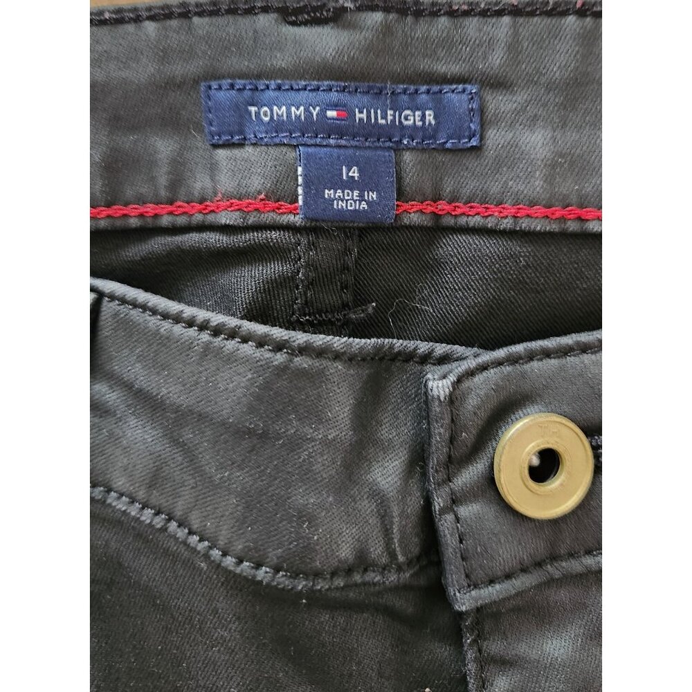 Tommy Hilfiger Jeans Greenwich Skinny Mid-rise Stretch Black Wax Denim Womens 14 - Picture 10 of 13